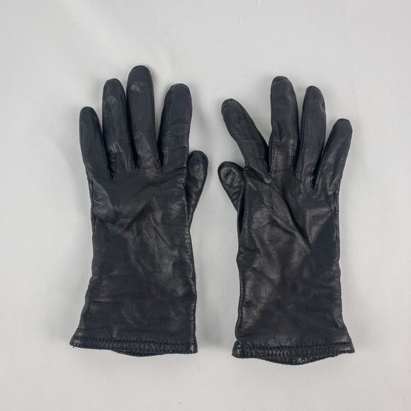 Grandoe Vintage Soft Black Vegan Leather Gloves Medium 7 - Picture 2 of 16